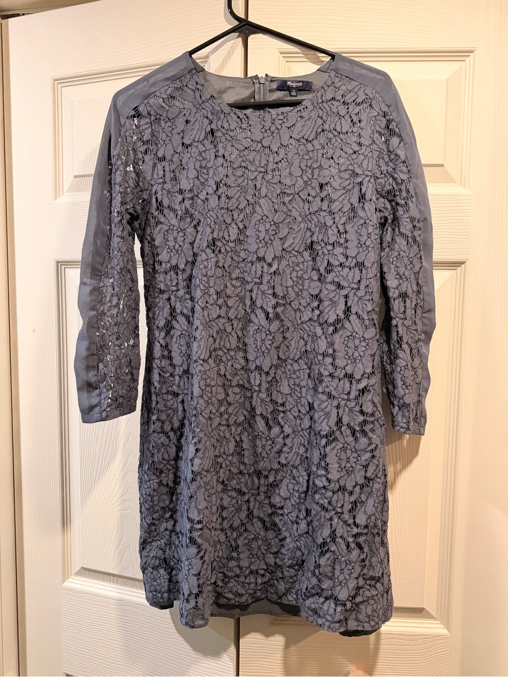 Madewell Dark Gray Overlay Shift Dress size 2